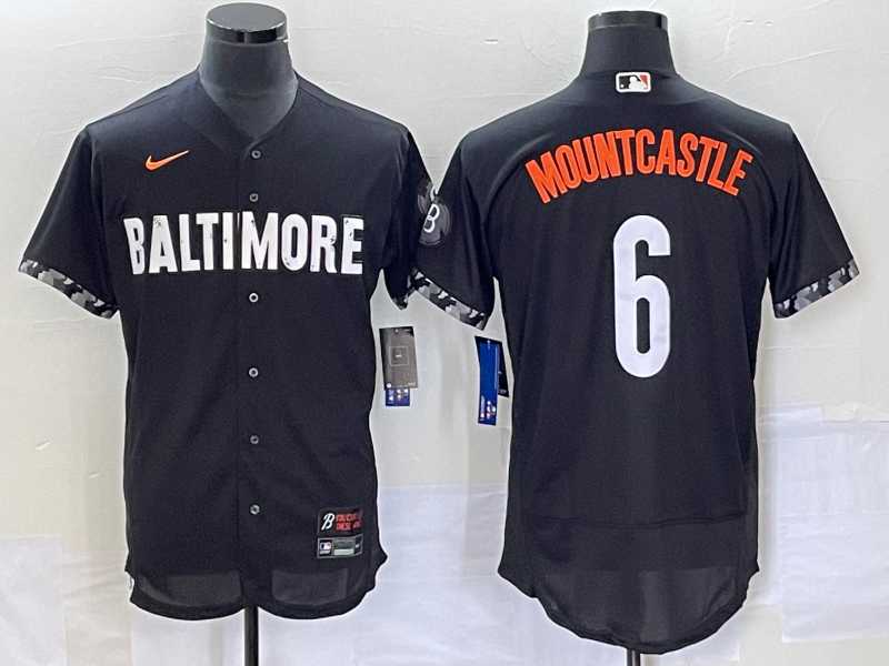 Men's Baltimore Orioles #6 Ryan Mountcastle Black 2023 City Connect Flex Base Stitched Jerseys